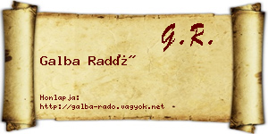 Galba Radó névjegykártya
